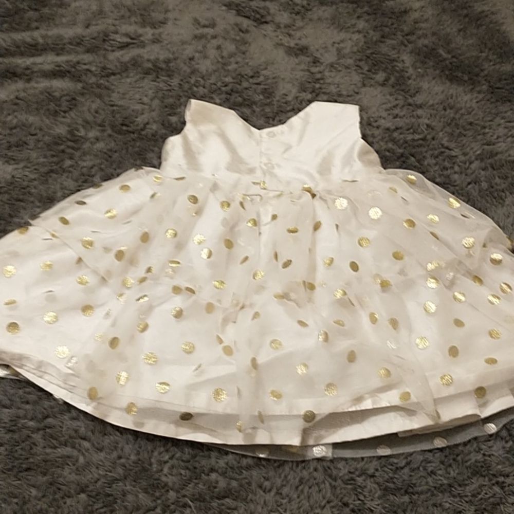 Ivory and Gold Polka Dot Tulle Dress! - Picture 5 of 13